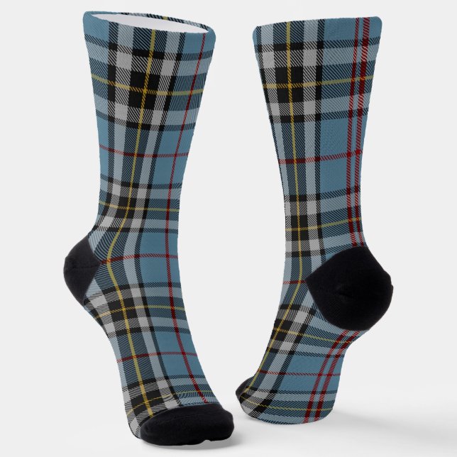 Calcetines Tartan Azul de Gala del Clan Thompson (Angular)