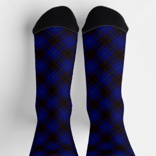 Calcetines Tartan casero azul negro a cuadros