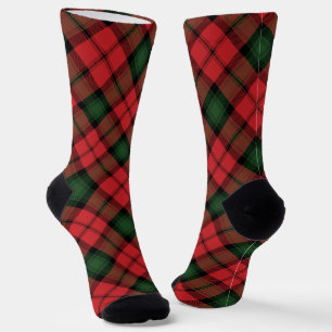 Calcetines Tartan Escocés Cuadros Rojo Verde Plaid Rústico