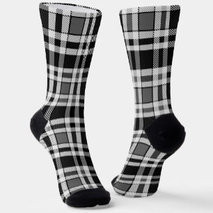 Calcetines Tartán Tartán Tartán de plástico blanco gris negro