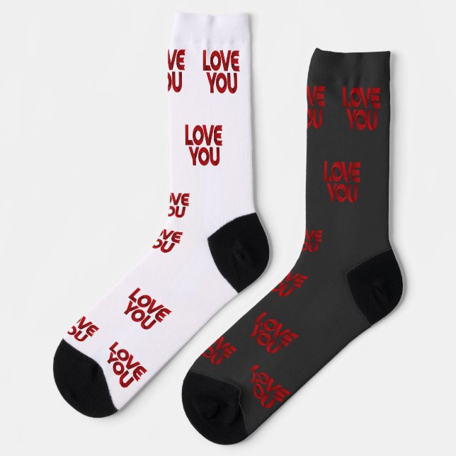 Calcetines Te Amo - Tipografía Romántica Negrita (Izquierda)