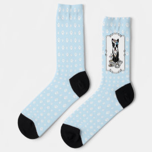 Calcetines Tea Fiesta Boston Terrier Dog (negro) lindo