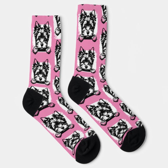 Calcetines Tema personalizado de la cachorro rosa del territo (Derecha)