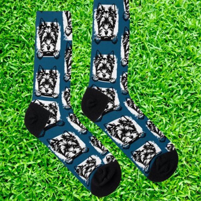 Calcetines Tema personalizado de la Marina de los Territorios (Show your love for Welsh Terriers with navy puppy personalized theme socks.  )