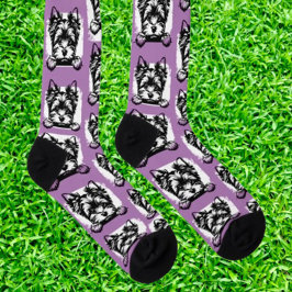 Calcetines Tema personalizado de la música melocotona malva