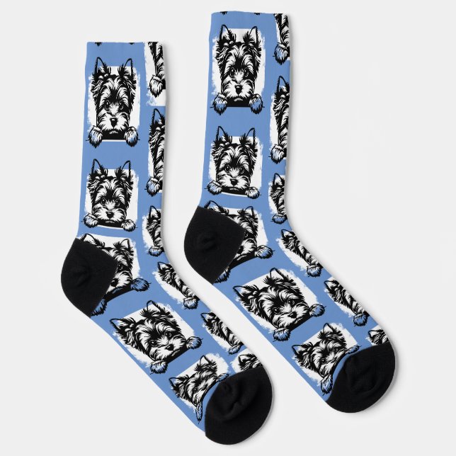 Calcetines Tema personalizado del baile azul del Terrier galé (Derecha)