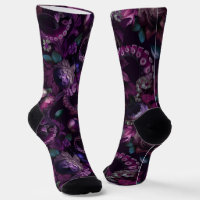 Tentáculo gótico oscuro rosa con flores
