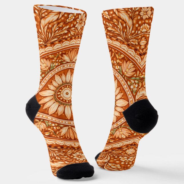 Calcetines Terracotta Mandala All-Over Print Crew (Angular)