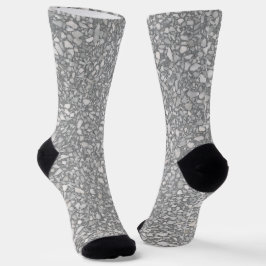 Calcetines Terrazzo blanco y gris moderno