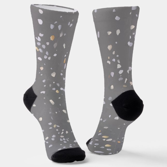 Calcetines Terrazzo gris moderno (Angular)