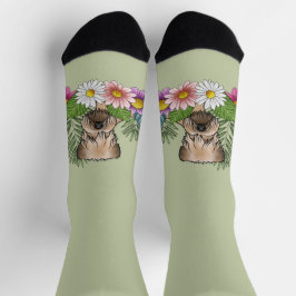 Calcetines Terrier Wheaten de Pelaje Suave Flores Coloridas V
