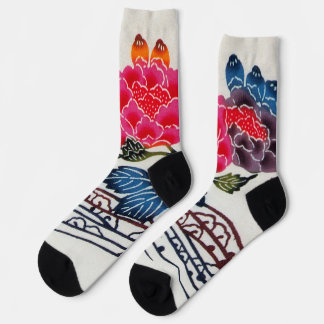Calcetines Textil de kimono japonés vintage (Bingata)