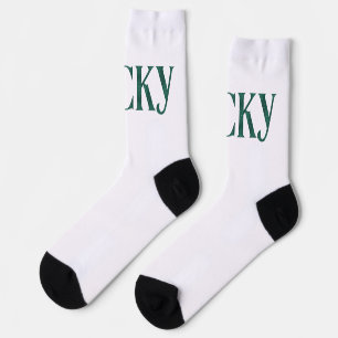 Calcetines Texto con patrón de argyle del Día de San Patricio