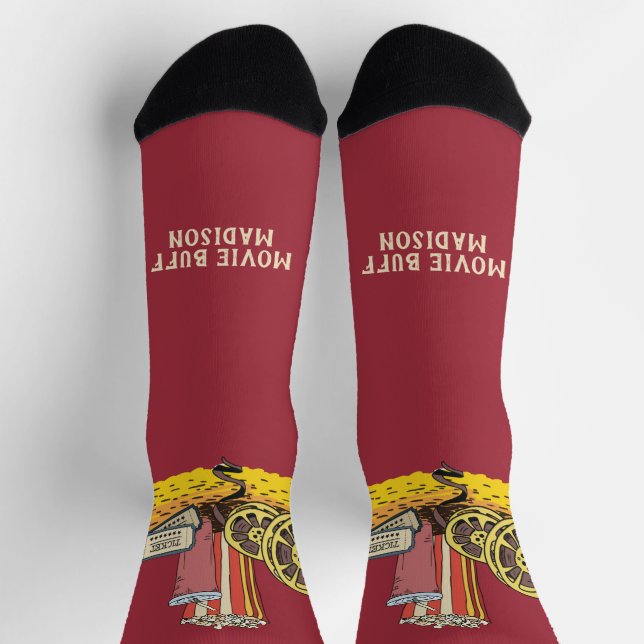 Calcetines Texto personalizado Película Buff (Arriba)