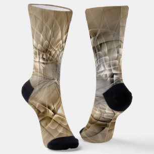 Calcetines Textura de arte fractal abstracto de tonos terroso