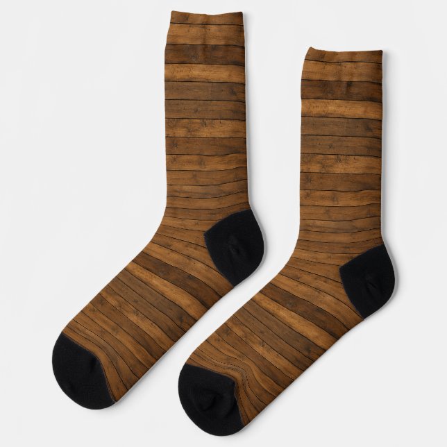 Calcetines Textura de madera (Izquierda)