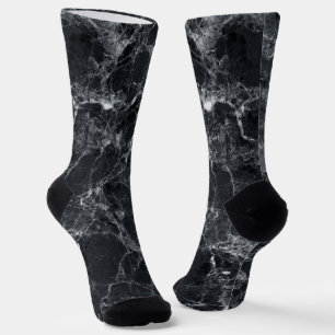 Calcetines Textura de mármol negro