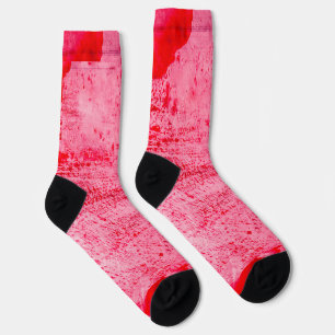 Calcetines Textura de pintura grunge rosa rojo