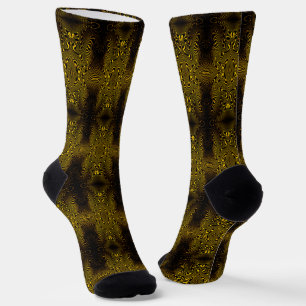 Calcetines Textura de remolinos de oro amarillo negro