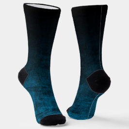 Calcetines Textura Ombre Grunge Negra y Turquesa