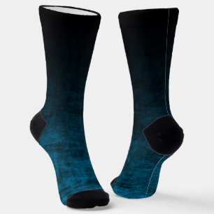 Calcetines Textura Ombre Grunge Negra y Turquesa