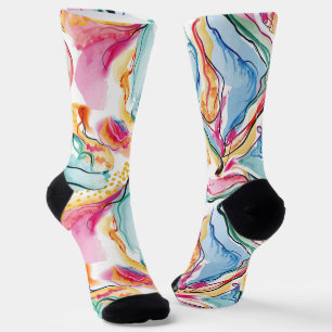 Calcetines Textura orgánica de primavera con formas onduladas