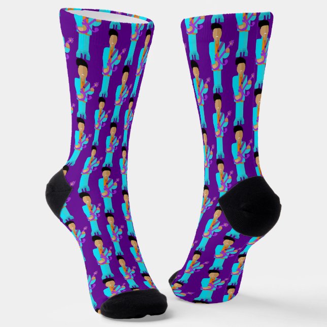 Calcetines The Purple Pixie – Funk Legend Pattern Crew Socks (Angular)