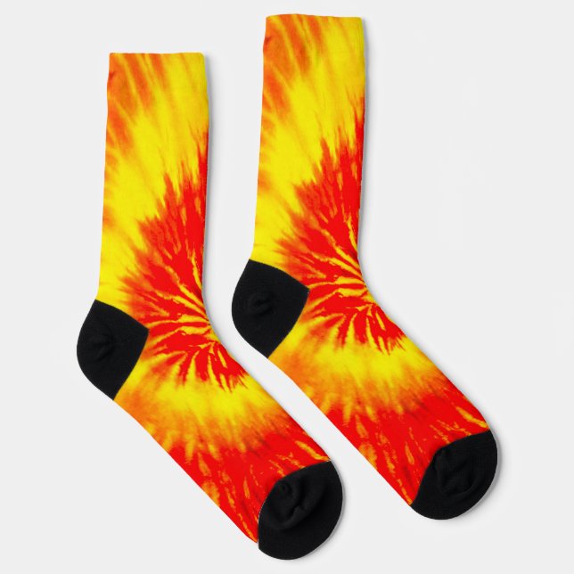 Calcetines Tie Dye Rojo Naranja y Amarillo (Derecha)