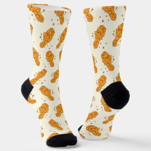 Calcetines tilo lindo patrón de pollo frito