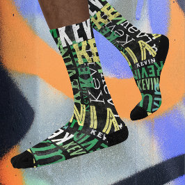 Calcetines Tipografía de estilo urbano con problemas en las f