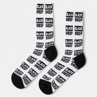 Calcetines Tipografía Negra de Oveja Rebelde Comitiva Diseño