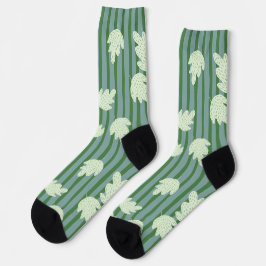 Calcetines Tiras adorables con patrón de vegetación de hojas