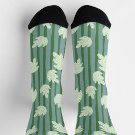 Calcetines Tiras adorables con patrón de vegetación de hojas