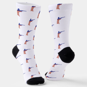 Calcetines Tiroteo de Rifle Patriótico en Estados Unidos