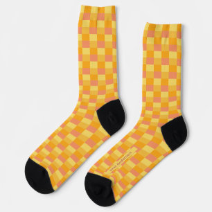 Calcetines Tonos de naranja amarillo Bloques de color