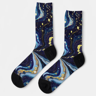 Calcetines Torneos vibrantes de azul y dorado 3