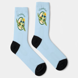 Calcetines Tortugas Marinas Bebés Adorables con Flores Tropic