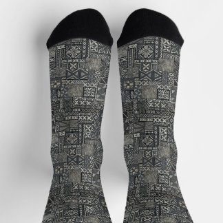 Calcetines Traditional Polynesian Tapa Cloth Pattern