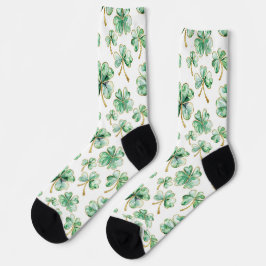 Calcetines Tréboles de oro blanco verde Día de San Patricio