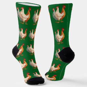 Calcetines Tres gallinas francesas retro a mediados del siglo