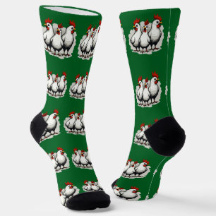 Calcetines Tres gallinas francesas retro a mediados del siglo