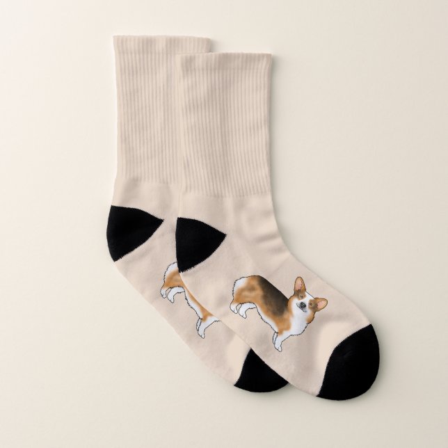Calcetines Tri Pembroke Welsh Corgi Cartoon Dog (Par)