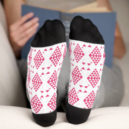 Calcetines Triángulos geométricos rosados