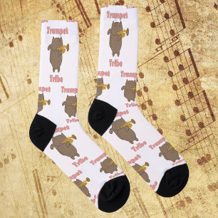 Calcetines Tribu de gato de dibujos animados lindos tocando l