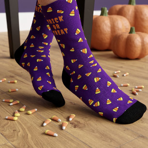 Calcetines Trick de Halloween o trébol zócalos de patrón de m