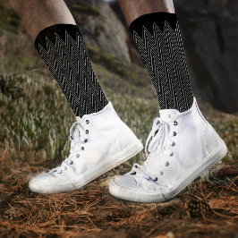 Calcetines Trippy Black White Chevron Stripes Resumen Guay
