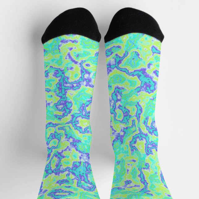 Calcetines Trippy Groovy negrita Neon Acid Trip Marble (Arriba)