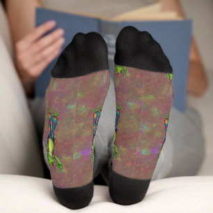Calcetines Trippy Hippie Psychedelic Frog Peace Retro Único