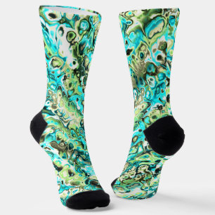 Calcetines Trippy Vibrant Groovy Boho Hippie Fractal Marble