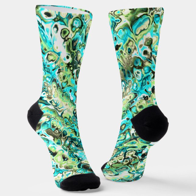 Calcetines Trippy Vibrant Groovy Boho Hippie Fractal Marble (Angular)